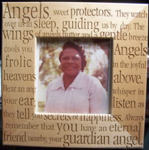 This photo of Mudda sits on the mantle of my fireplace.